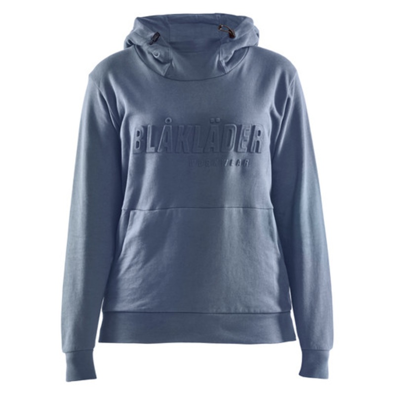 BLAKLADER Hoodie | 3560 Numb Blue Womens Hoodie with Kangaroo Pocket and 3D Logo in Cotton