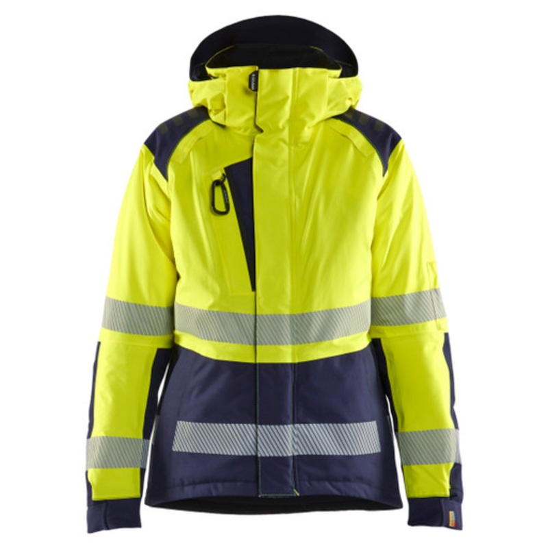 BLAKLADER Jacket | 4456 High Vis Yellow/Navy Blue Womens Winter Jacket with Windproof and Waterproof in Polyester