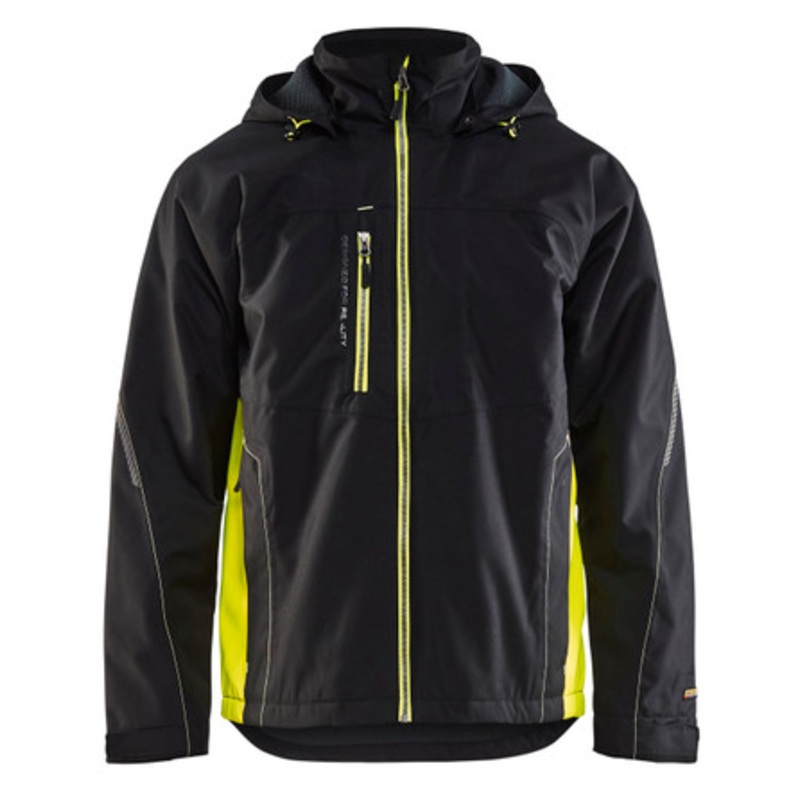 BLAKLADER Jacket | 4790 Black/High Vis Yellow Shell Jacket with Waterproof and Windproof in Polyester