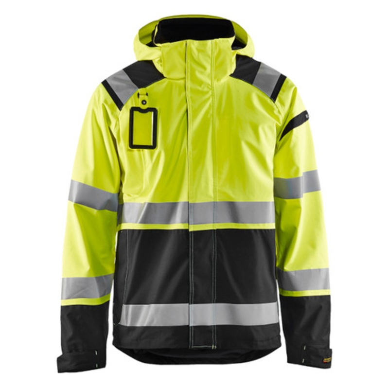BLAKLADER Jacket | 4987 Mens High Vis Yellow /Black Jacket with Full Zip and Reflective Tape in Polyester