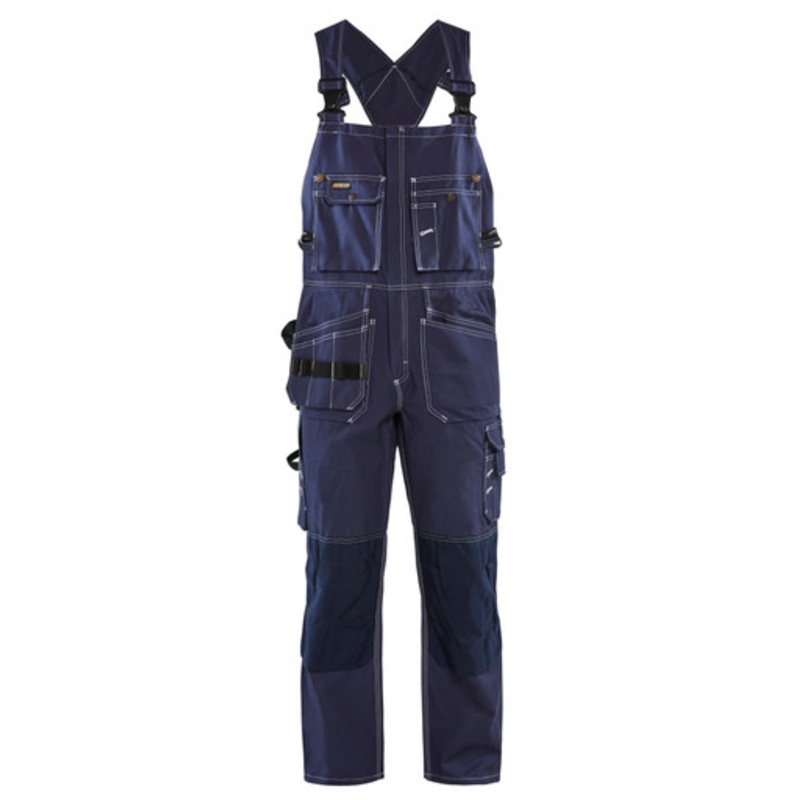 BLAKLADER Overalls | 2600 Craftsman Navy Blue Overalls with Braces and Kneepad Pockets in Cotton