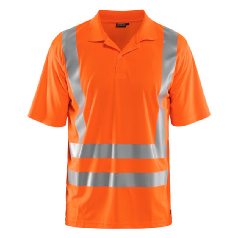BLAKLADER Polo Shirt  | 3391 Mens High Vis Orange UV Protection Profile Polo Shirt with Reflective Tape Polyester