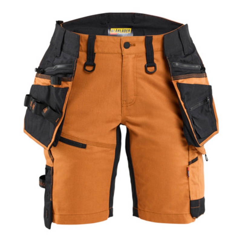 BLAKLADER Shorts | 7175 Rust Brown Womens Shorts with Detachable Holster Pockets and in 2-Way Stretch