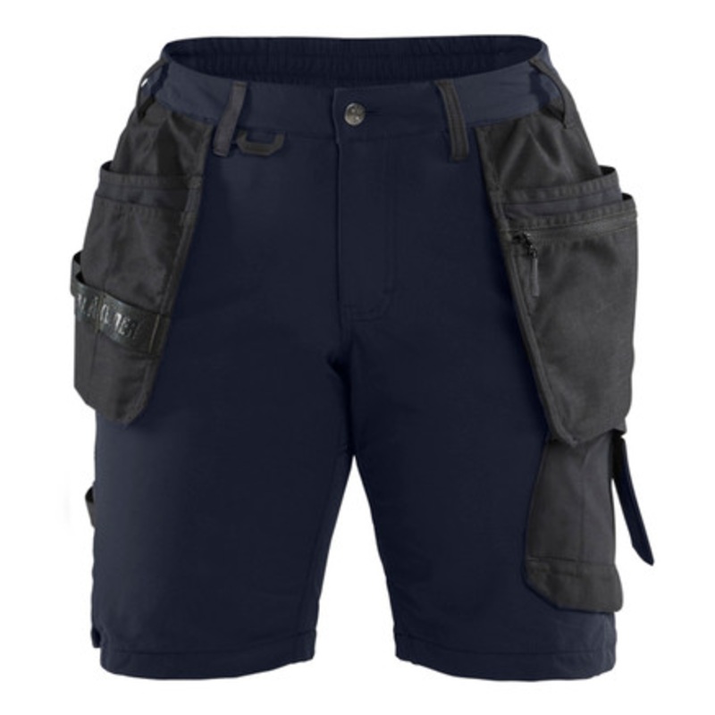 BLAKLADER Shorts | 7183 Womens Dark Navy Blue Shorts with Holster Pockets in 4-Way Stretch