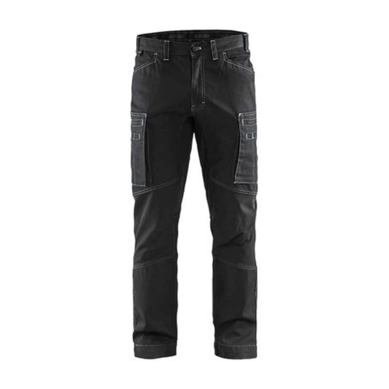 BLAKLADER Trousers | 1459 Service Stretch Black Trousers with Denim with Stretch