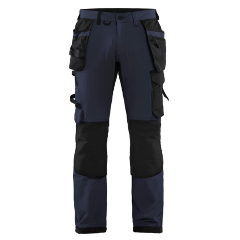 BLAKLADER Trousers | 1522  Craftsman Navy Blue Trousers with Kneepad Pockets and Holster Pockets 4-Way Stretch