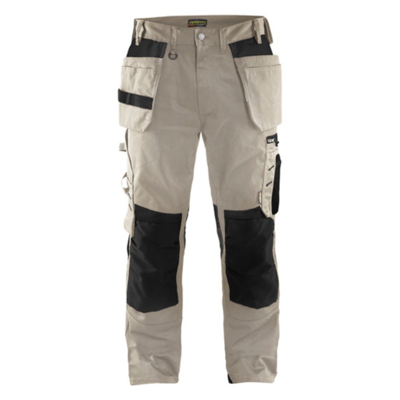 BLAKLADER Trousers | 1555  Craftsman Khaki Trousers with Kneepad Pockets and Holster Pockets Cotton