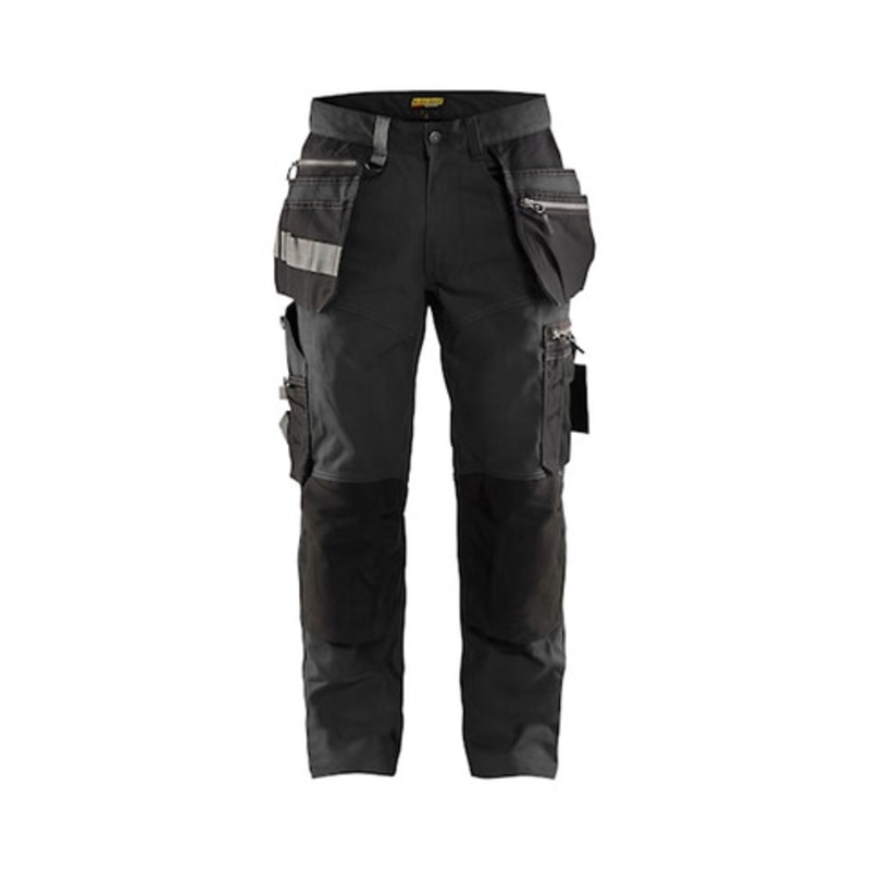 BLAKLADER Trousers | 1590  Craftsman Dark Grey Trousers with Kneepad Pockets and Holster Pockets Canvas