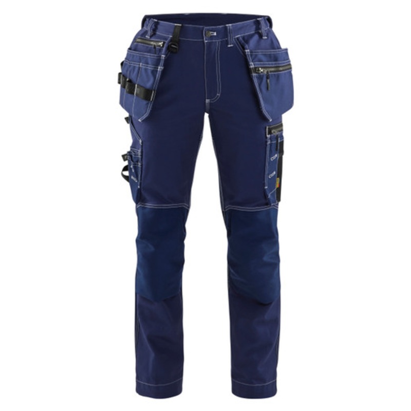 BLAKLADER Trousers | 7130 Womens Service Navy Blue Trousers with Kneepad Pockets with Holster Pockets Cotton with Stretch