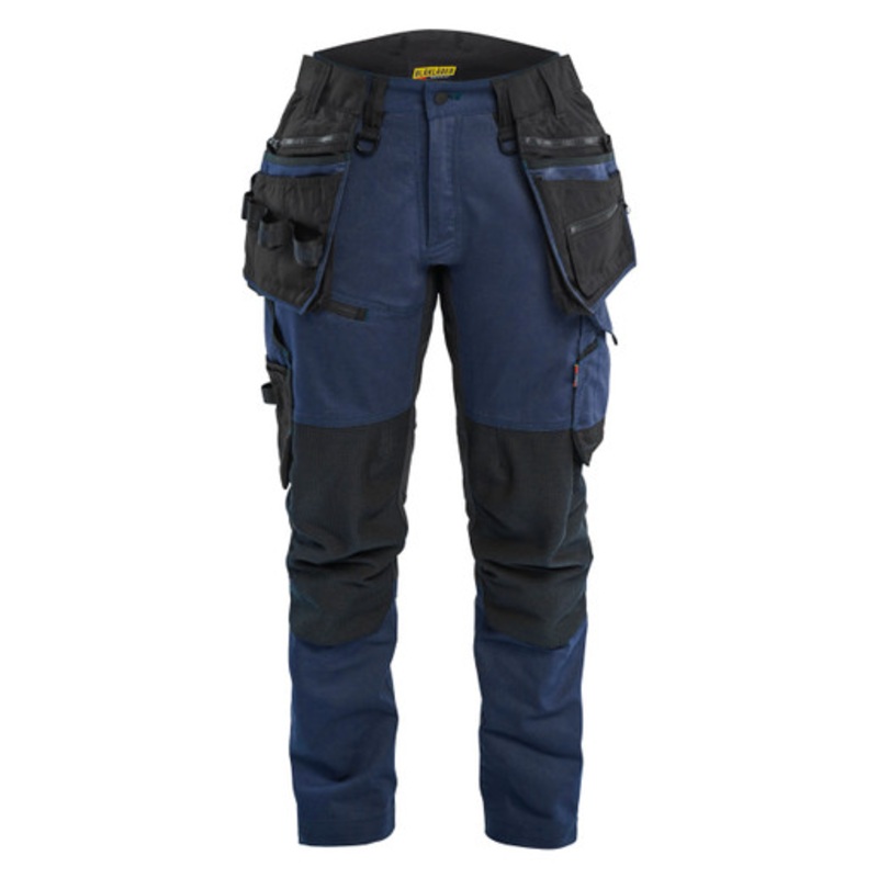 BLAKLADER Trousers | 7170 Craftsman Womens Dark Navy Blue Trousers with Holster Pockets and Kneepad Pockets in Cordura with Stretch