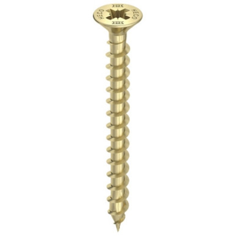 HECO Screws | 2.5mm Countersunk Head Screws HD20 with Full Thread in Yellow Zinc