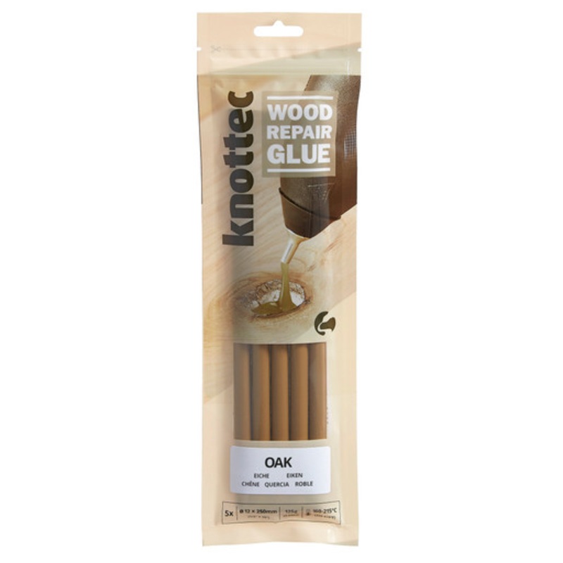 KNOTTEC Adhesives | Wood Repair Oak Therm Melt Adhesives Pack of 5 Sticks