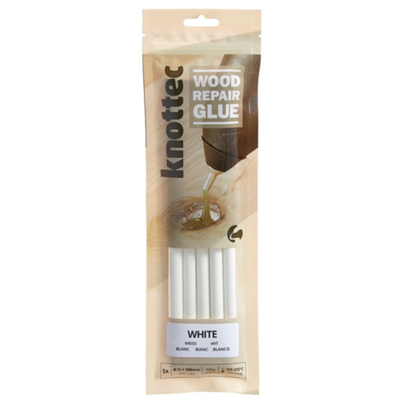 KNOTTEC Adhesives | Wood Repair White Therm Melt Adhesives Pack of 5 Sticks