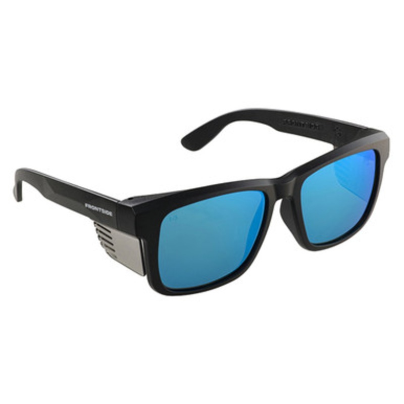 PROCHOICE Safety Glasses | FRONTSIDE Polarised Blue REVO Lens Safety Glasses with Black Frame and Side Shield