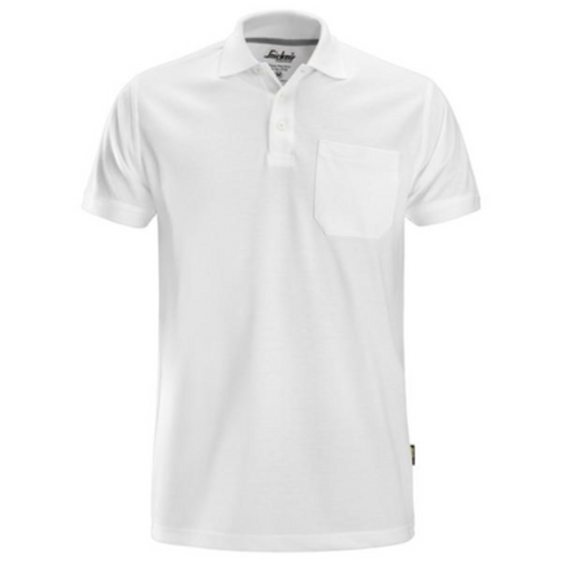 SNICKERS Polo Shirt | 2708 Mens White Classic Polo Shirt in Durable Poly/Cotton Blend