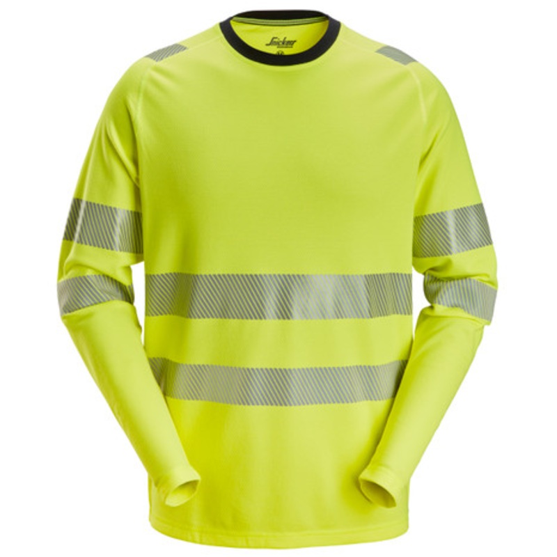 SNICKERS Shirt | 2431 High Vis Yellow Shirt with Reflective Tape and in Polyester/Cotton