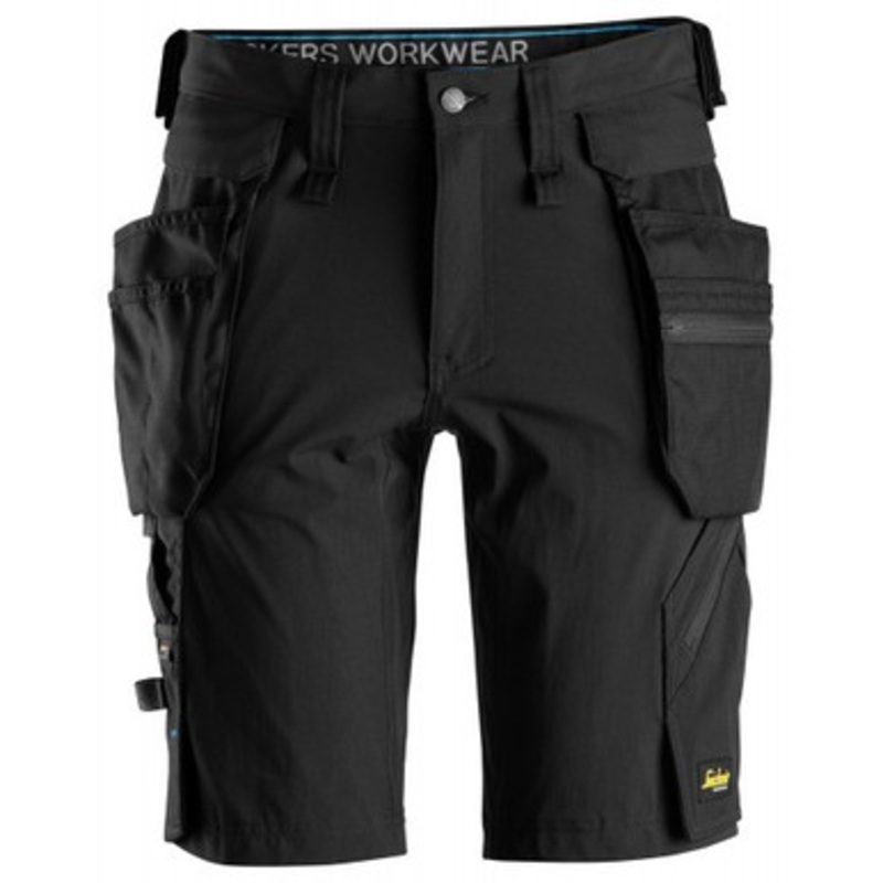 SNICKERS Shorts | 6108 Lite Work Black Shorts with Holster Pockets 4-Way Stretch