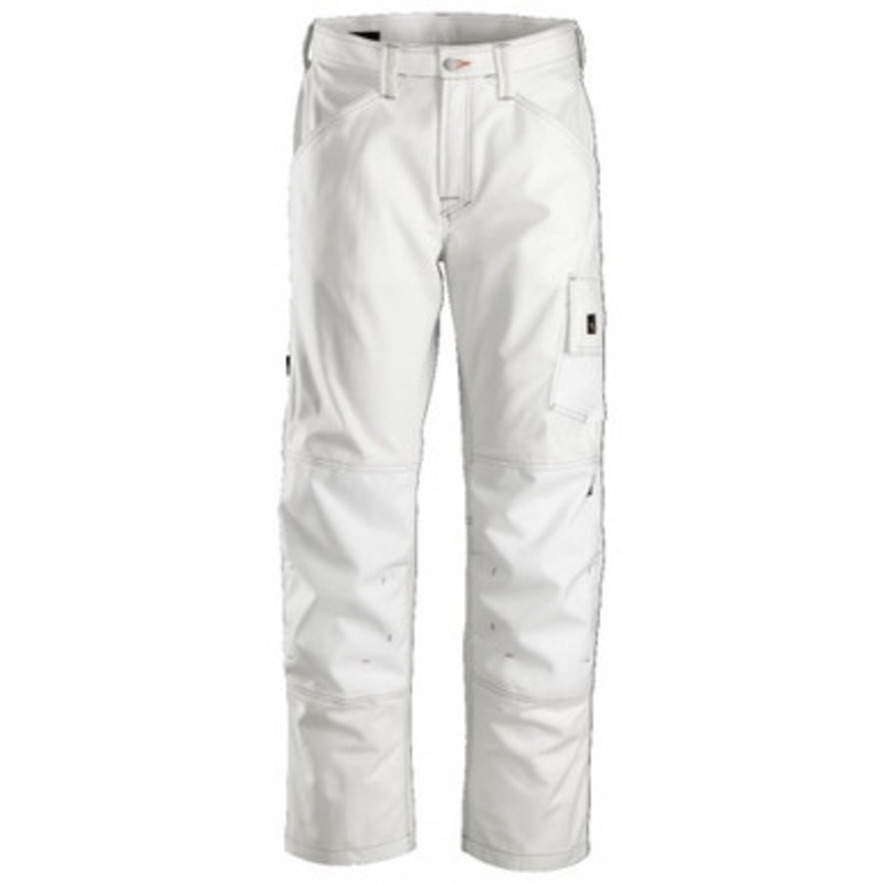 SNICKERS Trousers | 3375 White Loose Fit Painters Trousers with Canvas-SALE