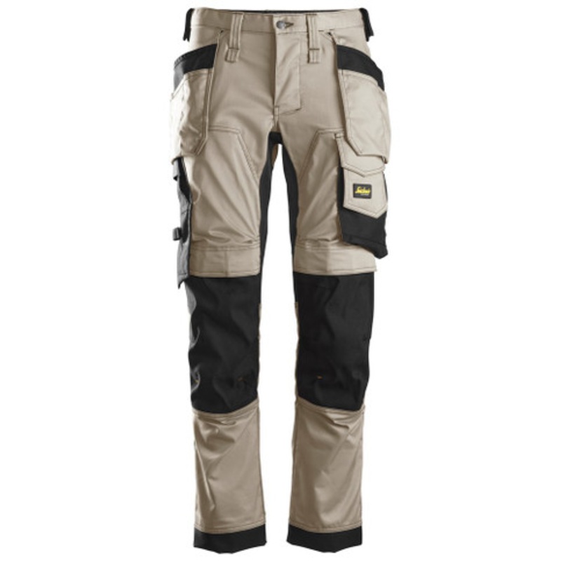 SNICKERS Trousers | 6241 Khaki AllroundWork Trousers with Kneepad Pockets and Holster Pockets in 2-Way Stretch