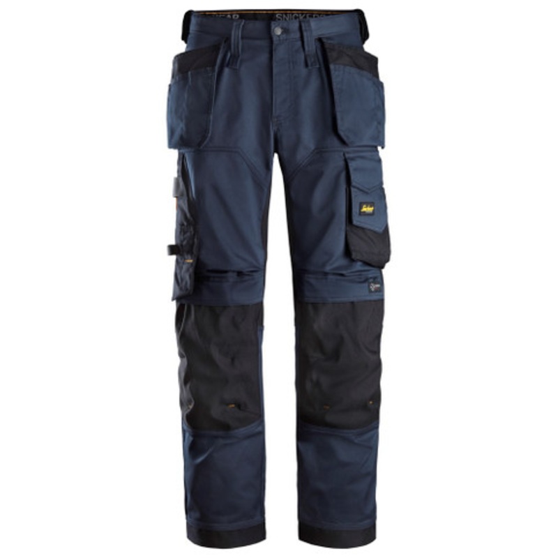 SNICKERS Trousers | 6251 Navy Blue AllroundWork Trousers with Kneepad Pockets and Holster Pockets in 2-Way Stretch