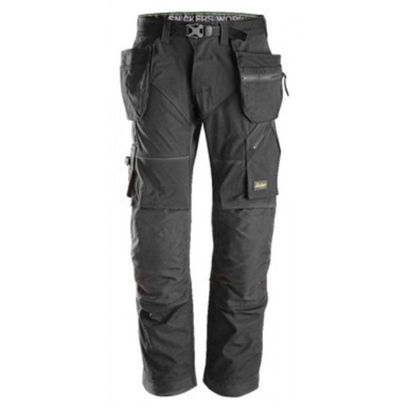 SNICKERS Trousers | 6902  Flexi Work Black Trousers with Kneepad Pockets  and Holster Pockets Cordura with Stretch