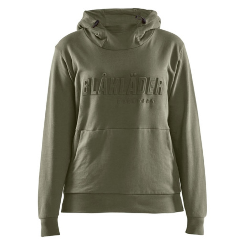 BLAKLADER Hoodie | 3560 Autumn Green Womens Hoodie with Kangaroo Pocket and 3D Logo in Cotton