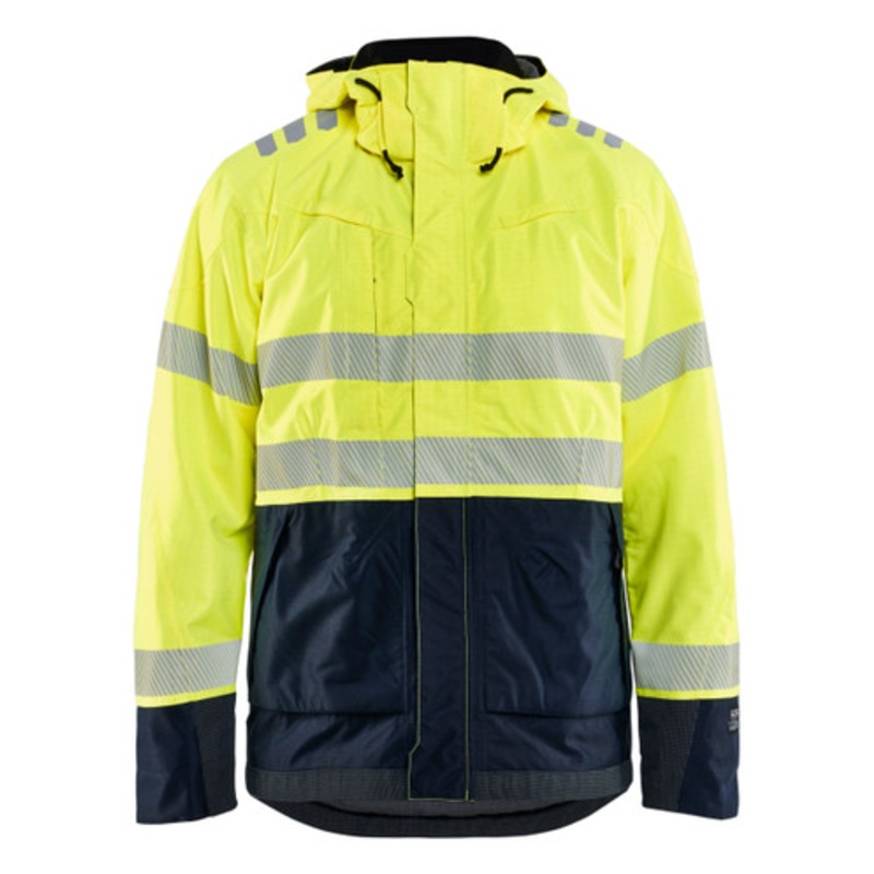 BLAKLADER Jacket | 4088 High Vis Yelllow Multinorm Shell Jacket with Flame Resistant and Waterproof in Modacrylic