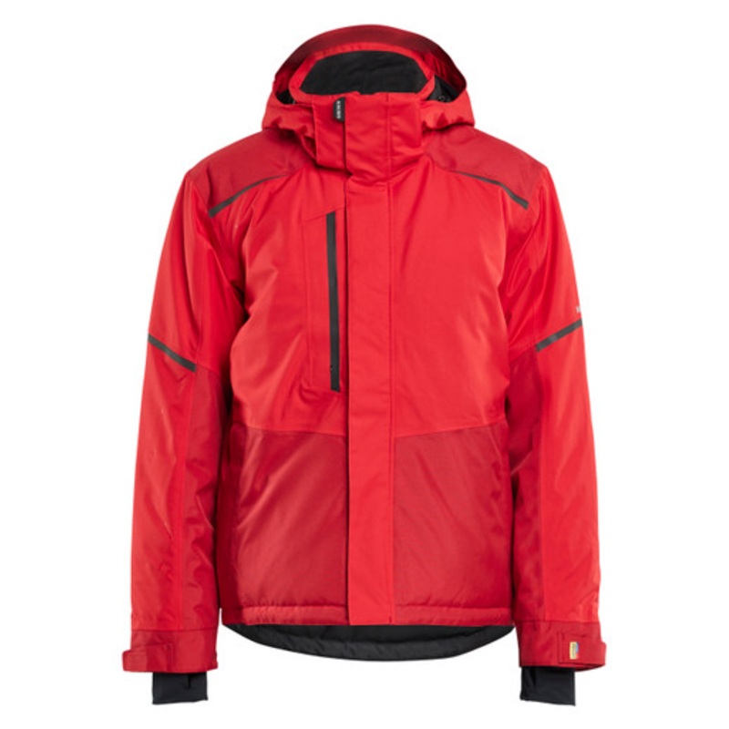 BLAKLADER Jacket | 4881 Mens Red Full Zip Winter Jacket in Polyester Waterproof – SALE
