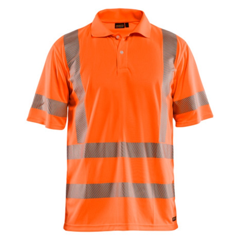 BLAKLADER Polo Shirt  | 3428  High Vis Orange UV Protection Profile Polo Shirt with Reflective Tape Polyester