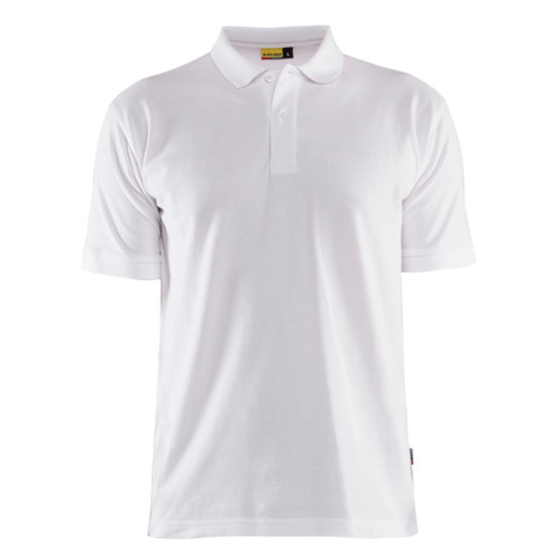 BLAKLADER Polo Shirt  | 3435 Mens White Profile Polo Shirt in Cotton