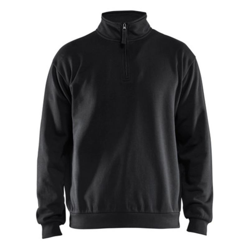 BLAKLADER Sweater | 3587 Black 1/4 Zip Collared Sweater with Durable Poly/Cotton Blend