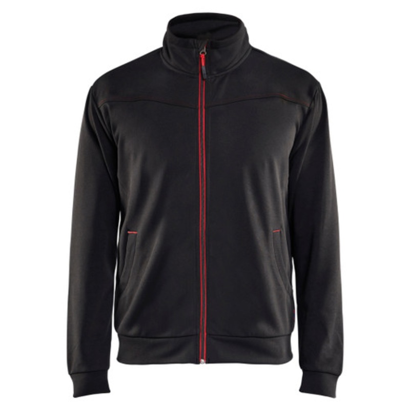 BLAKLADER Sweater Jacket | 3362 Mens Black / Red Full Zip Sweater Jacket in Polyester Fleece