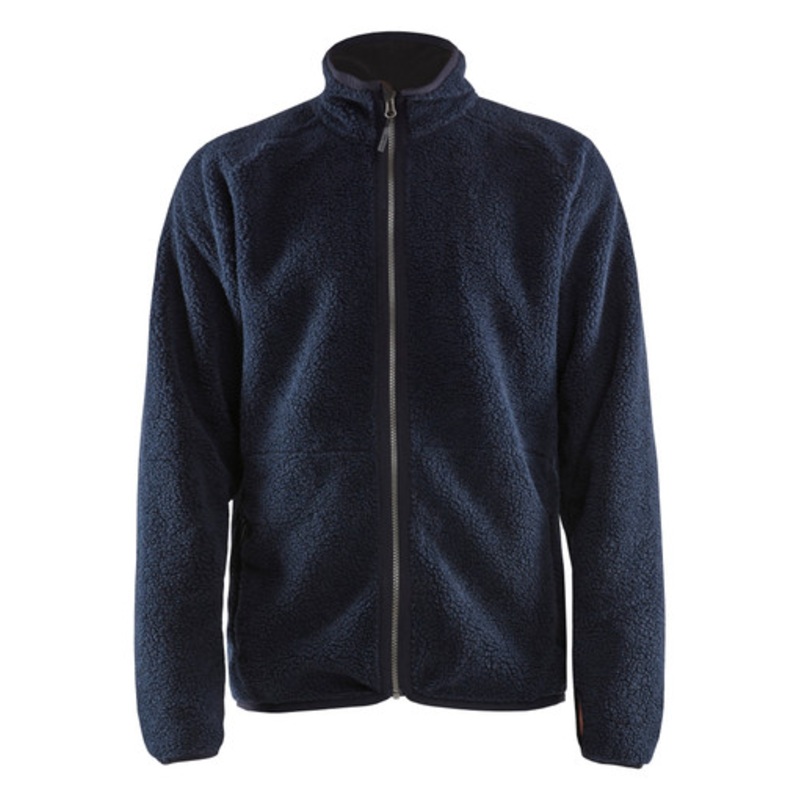 BLAKLADER Sweater Jacket | 4729 Mens Dark Navy Blue Fleece Sweater Jacket in Pile Lining