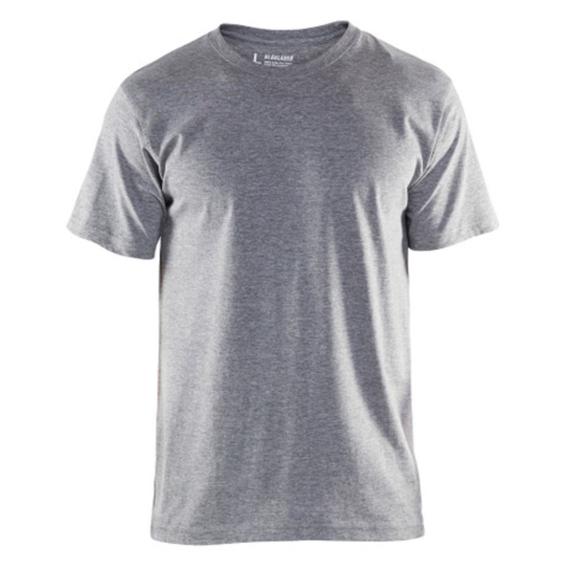 BLAKLADER T-Shirt | 3302 Mens Grey Melange 10-Pack T-Shirt with Cotton