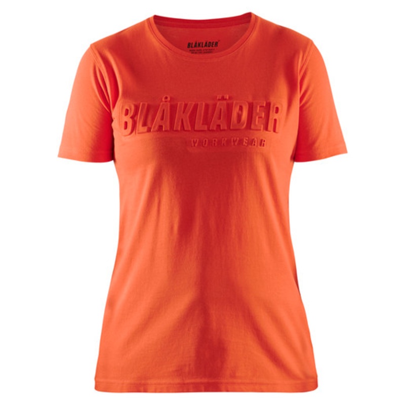 BLAKLADER T-Shirt  | 3431 Womens Orange 3D Logo T-Shirt with Cotton