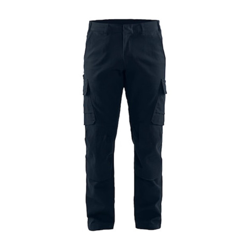 BLAKLADER Trousers | 1466 Mens Industry Dark Navy Blue Trousers with Kneepad Pockets and Scratch Free Cotton with Stretch