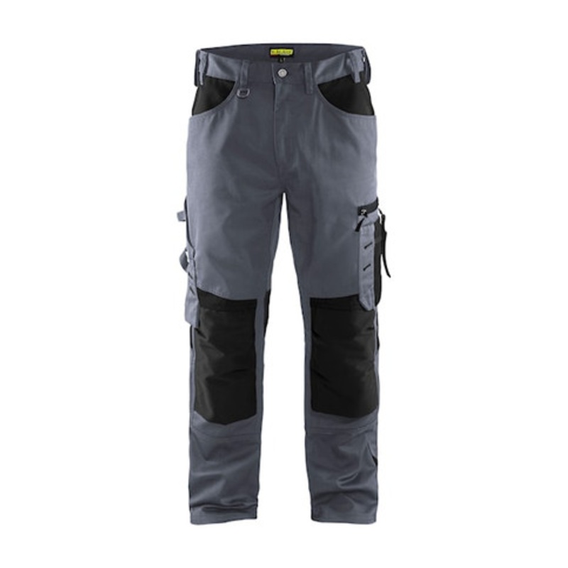 BLAKLADER Trousers | 1556  Craftsman Grey Trousers with Kneepad Pockets in Cotton