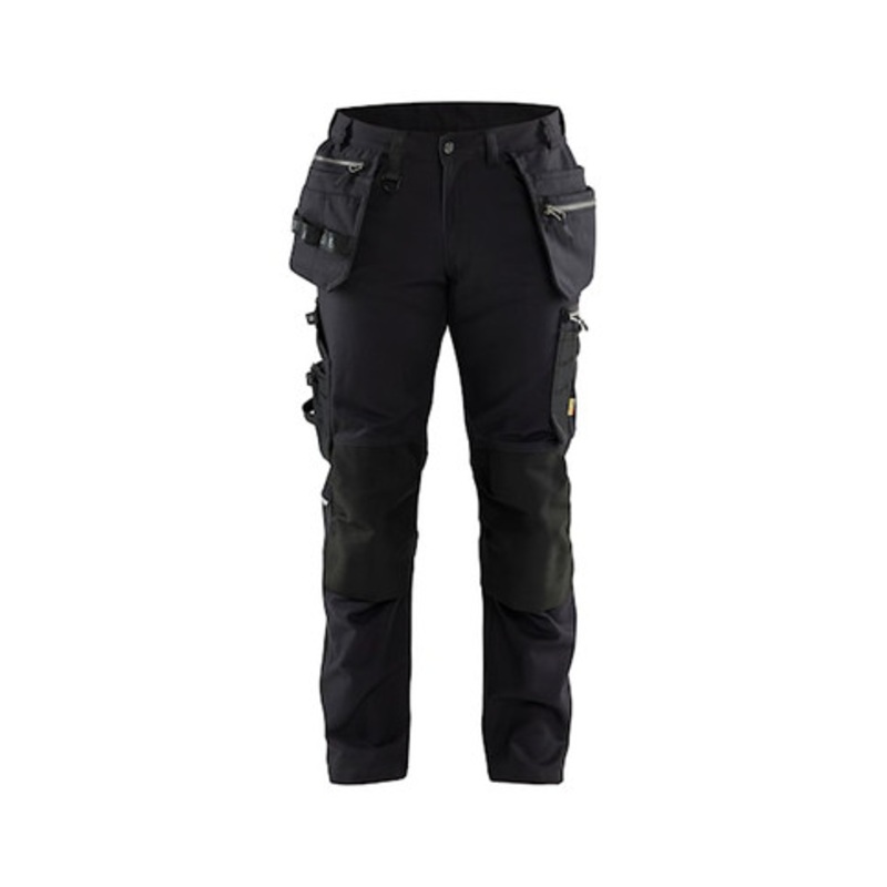 BLAKLADER Trousers | 1790 Craftsman Black Trousers with Kneepad Pockets and Holster Pockets Cotton with Stretch