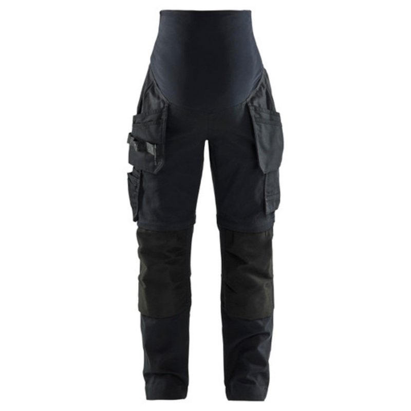 BLAKLADER Trousers | 7103 Womens Maternity Black Trousers with Kneepad Pockets and Holster Pockets 4-Way Stretch