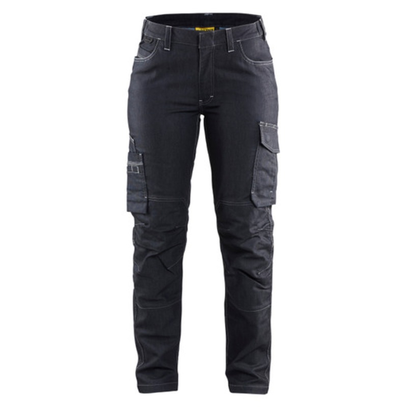 BLAKLADER Trousers | 7140 Womens Service Navy Blue Trousers with Scratch Free with Denim with Stretch