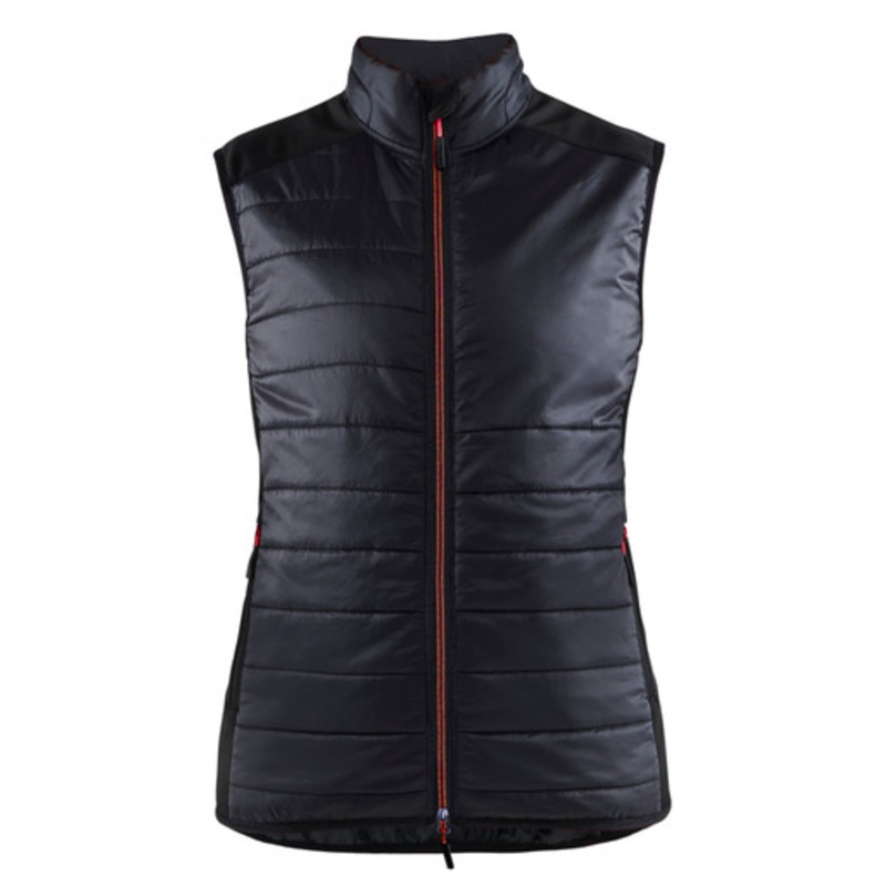 BLAKLADER Vest | 3864 Black / Red Quilted Vest for Woman with Warm Lining