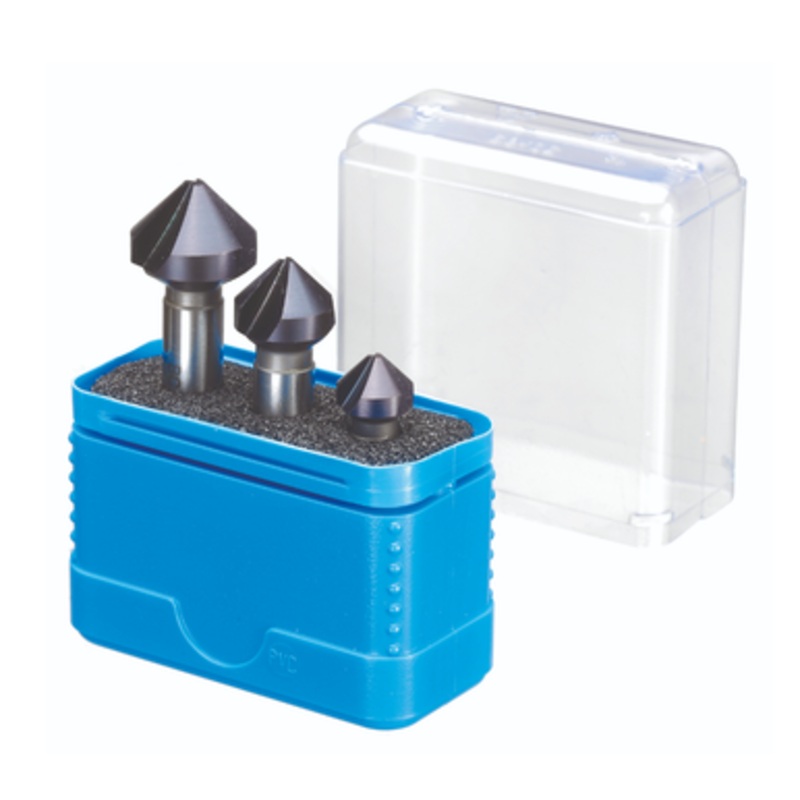 BOHRCRAFT Countersinks | 1731 3 pc Set 12.4,16.5,20,5mm HSS-G AI-Cro Coated Countersinks for Steel