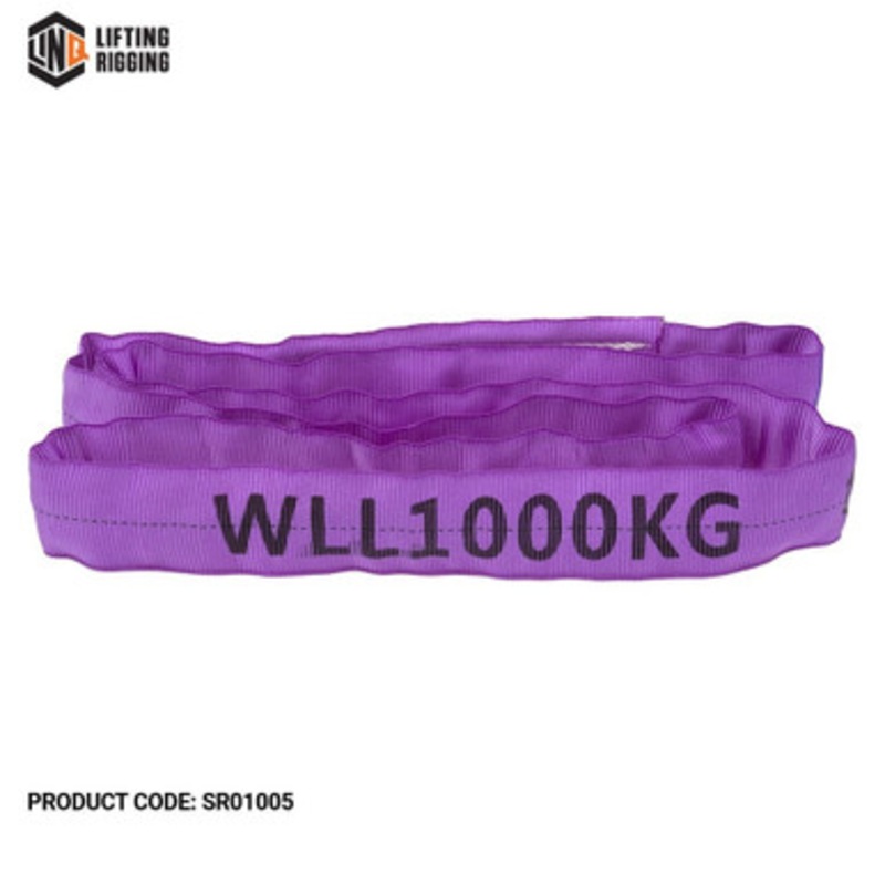 LINQ LIFTING Sling | ROUND 7:1 Sling with 1000KG WLL and 0.5M Length in Polyester