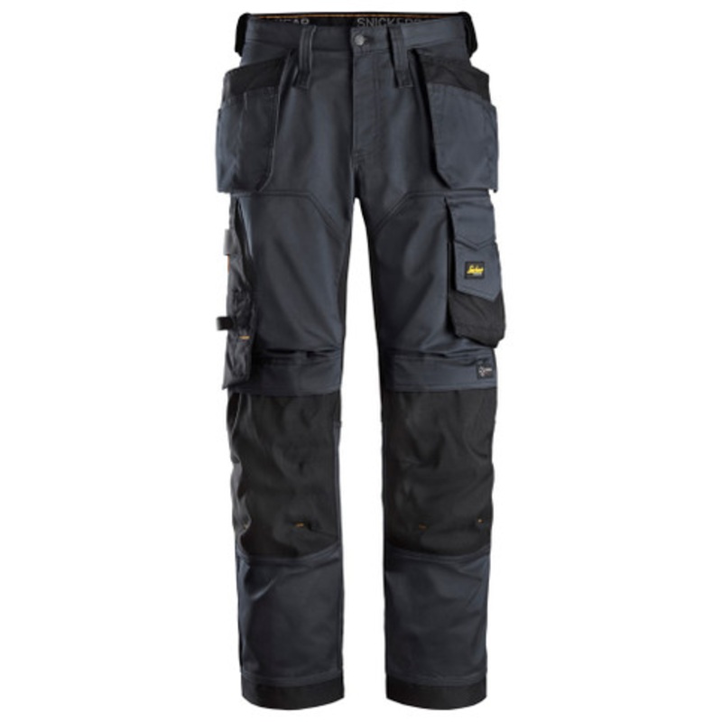 SNICKERS Trousers | 6251 Grey AllroundWork Trousers with Kneepad Pockets and Holster Pockets in 2-Way Stretch