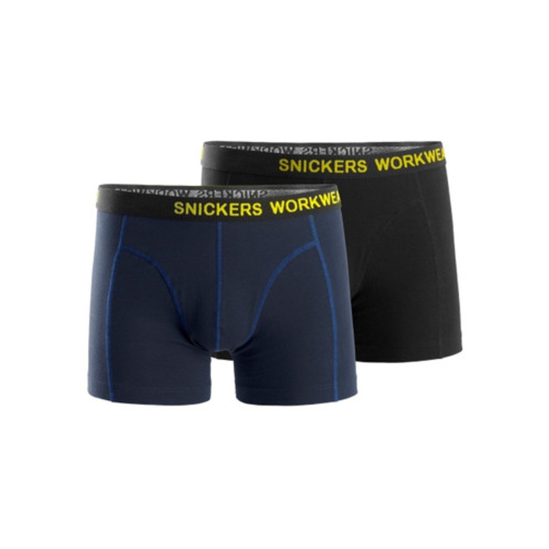 SNICKERS Underwear | 9436 Mens 2 Pack Black/Navy Blue Cotton Stretch-SALE