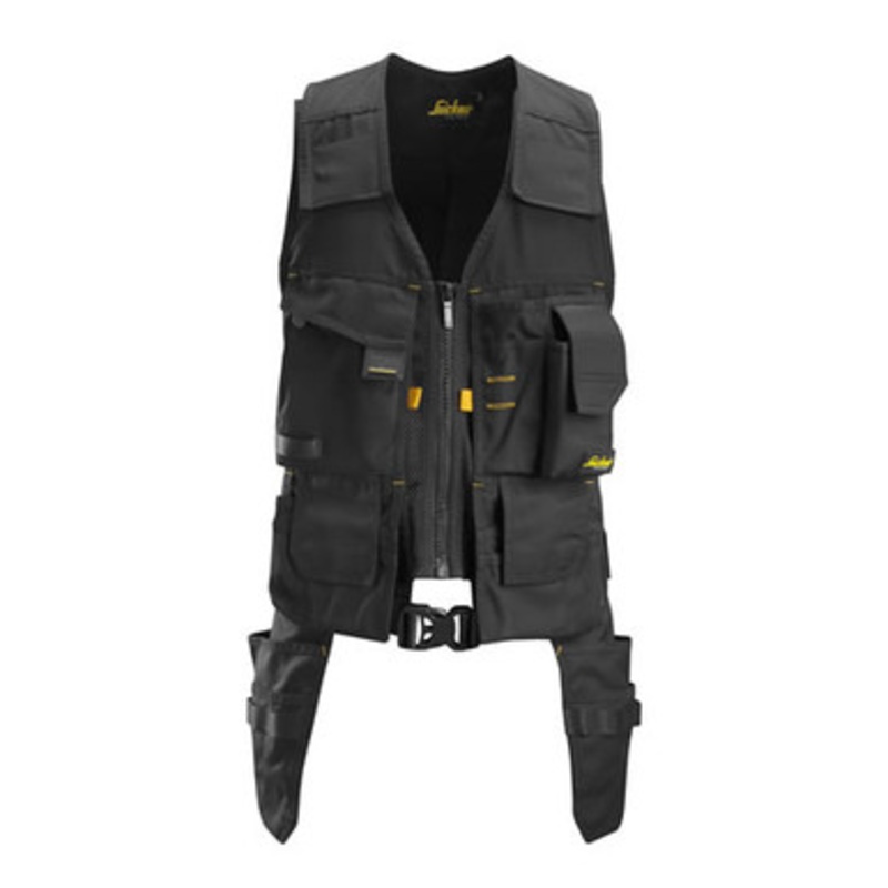 SNICKERS Vest  | 4250 Black Craftsman Tool Vest in Durable Poly/Cotton Blend
