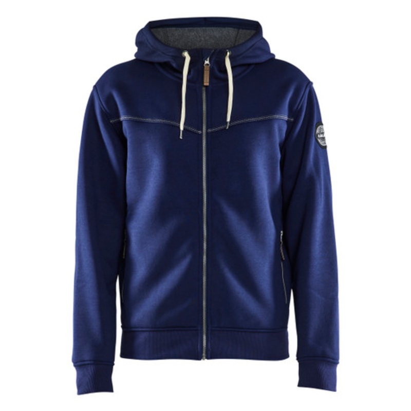 BLAKLADER Hoodie Jacket | 4933 Navy Blue Jacket Hoodie with Pile Lining and in Polyester