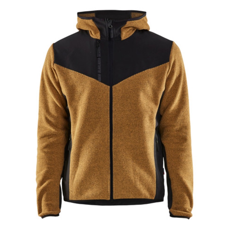 BLAKLADER Hoodie Jacket | 5940 Yellow Hoodie Jacket Full Zip Knitted Softshell