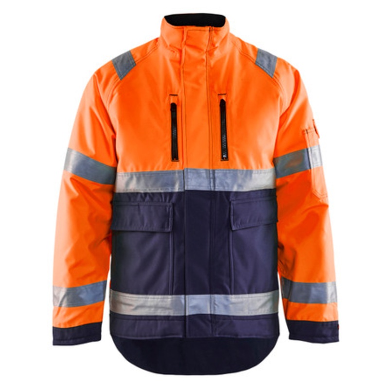 BLAKLADER Jacket | 4827 High Vis Orange/Navy Blue Winter Jacket with Waterproof and in Polyester