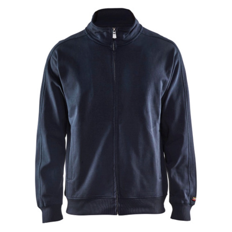 BLAKLADER Sweater Jacket | 3349 Dark Navy Blue Full Zip Sweater Jacket in Durable Poly/Cotton Blend